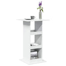 barbord med opbevaring 60x60x102 cm konstrueret træ hvid
