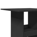 barbord med opbevaring 60x60x102 cm konstrueret træ sort