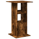 barbord med opbevaring 60x60x102 cm konstrueret træ røget eg
