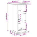 barbord med opbevaring 60x60x102 cm konstrueret træ røget eg