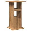 barbord med opbevaring 60x60x102 cm konstrueret træ egetræslook