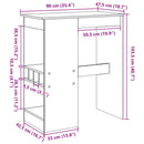 barbord med stativer 90x47,5x103,5 cm konstrueret træ betongrå