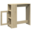 barbord med stativer 101x40x103,5 cm konstrueret træ sonoma-eg