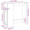 barbord med stativer 101x40x103,5 cm konstrueret træ sonoma-eg