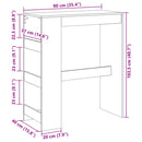 barbord med stativer 90x40x103,5 cm konstrueret træ