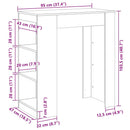 barbord med stativer 95x47x103,5 cm konstrueret træ røget eg