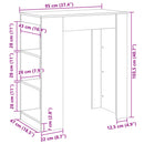barbord m. stativer 95x47x103,5 cm konstrueret træ gammelt træ