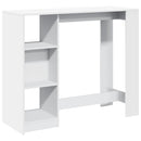barbord med hylde 124x46x103,5 cm konstrueret træ hvid