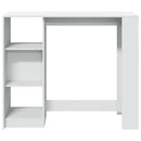 barbord med hylde 124x46x103,5 cm konstrueret træ hvid