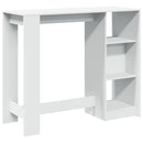 barbord med hylde 124x46x103,5 cm konstrueret træ hvid