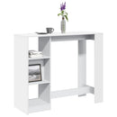 barbord med hylde 124x46x103,5 cm konstrueret træ hvid