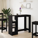 barbord med hylde 124x46x103,5 cm konstrueret træ sort