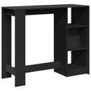 barbord med hylde 124x46x103,5 cm konstrueret træ sort