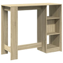 barbord med hylde 124x46x103,5 cm konstrueret træ sonoma-eg