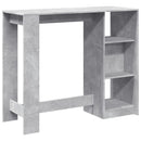 barbord med hylde 124x46x103,5 cm konstrueret træ betongrå