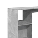 barbord med hylde 124x46x103,5 cm konstrueret træ betongrå
