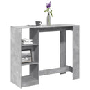 barbord med hylde 124x46x103,5 cm konstrueret træ betongrå