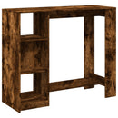 barbord m. hylde 124x46x103,5 cm konstrueret træ røget eg