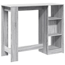 barbord m. hylde 124x46x103,5 cm konstrueret træ grå sonoma-eg