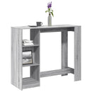 barbord m. hylde 124x46x103,5 cm konstrueret træ grå sonoma-eg
