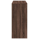 barbord med hylde 124x46x103,5 cm konstrueret træ brun egetræ