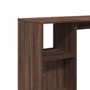 barbord med hylde 124x46x103,5 cm konstrueret træ brun egetræ