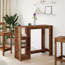 barbord med hylde 124x46x103,5 cm konstrueret træ gammelt træ