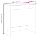 barbord 102x50x103,5 cm konstrueret træ gammelt trælook