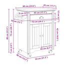 køkkenvogn BODO 72x45x80 cm hvid