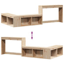 sengebord med skrivebord 232x122x75 cm massivt træ fyrretræ