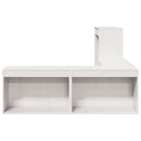 sengebord med skrivebord hvid 232x122x75 cm massivt træ fyrretræ