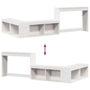 sengebord med skrivebord hvid 232x122x75 cm massivt træ fyrretræ