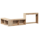 sengebord med skrivebord 222x107x75 cm massivt fyrretræ