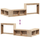 sengebord med skrivebord 222x107x75 cm massivt fyrretræ