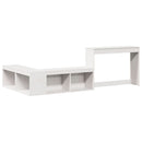 sengebord med skrivebord 222x107x75 cm massivt fyrretræ hvid