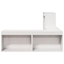 sengebord med skrivebord 222x107x75 cm massivt fyrretræ hvid