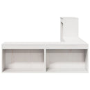 sengebord med skrivebord 232x112x75 cm massivt fyrretræ hvid