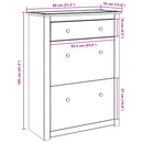 skoskab PANAMA 80x35x105 cm massivt fyrretræ