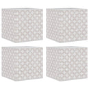opbevaringskasser 4 stk. 32x32x32 cm foldbare stof cremefarvet