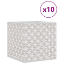 opbevaringskasser 10 stk. 32x32x32 cm foldbare stof cremefarvet