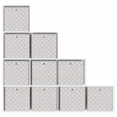 opbevaringskasser 10 stk. 32x32x32 cm foldbare stof cremefarvet