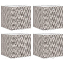 opbevaringskasser 4 stk. 32x32x32 cm foldbare stof brun