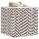 opbevaringskasser 4 stk. 32x32x32 cm foldbare stof brun