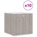 opbevaringskasser 10 stk. 32x32x32 cm foldbare stof brun
