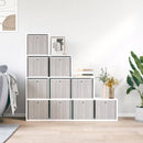 opbevaringskasser 10 stk. 32x32x32 cm foldbare stof brun