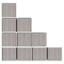 opbevaringskasser 10 stk. 32x32x32 cm foldbare stof brun