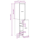 apotekerskab Sonoma Eg 30x41x144,5 cm konstrueret træ