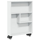 smal opbevaringsvogn 48x13x68 cm konstrueret træ hvid