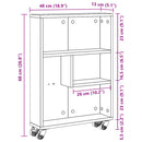smal opbevaringsvogn 48x13x68 cm konstrueret træ hvid