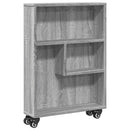 smal opbevaringsvogn 48x13x68 cm konstrueret træ grå sonoma-eg